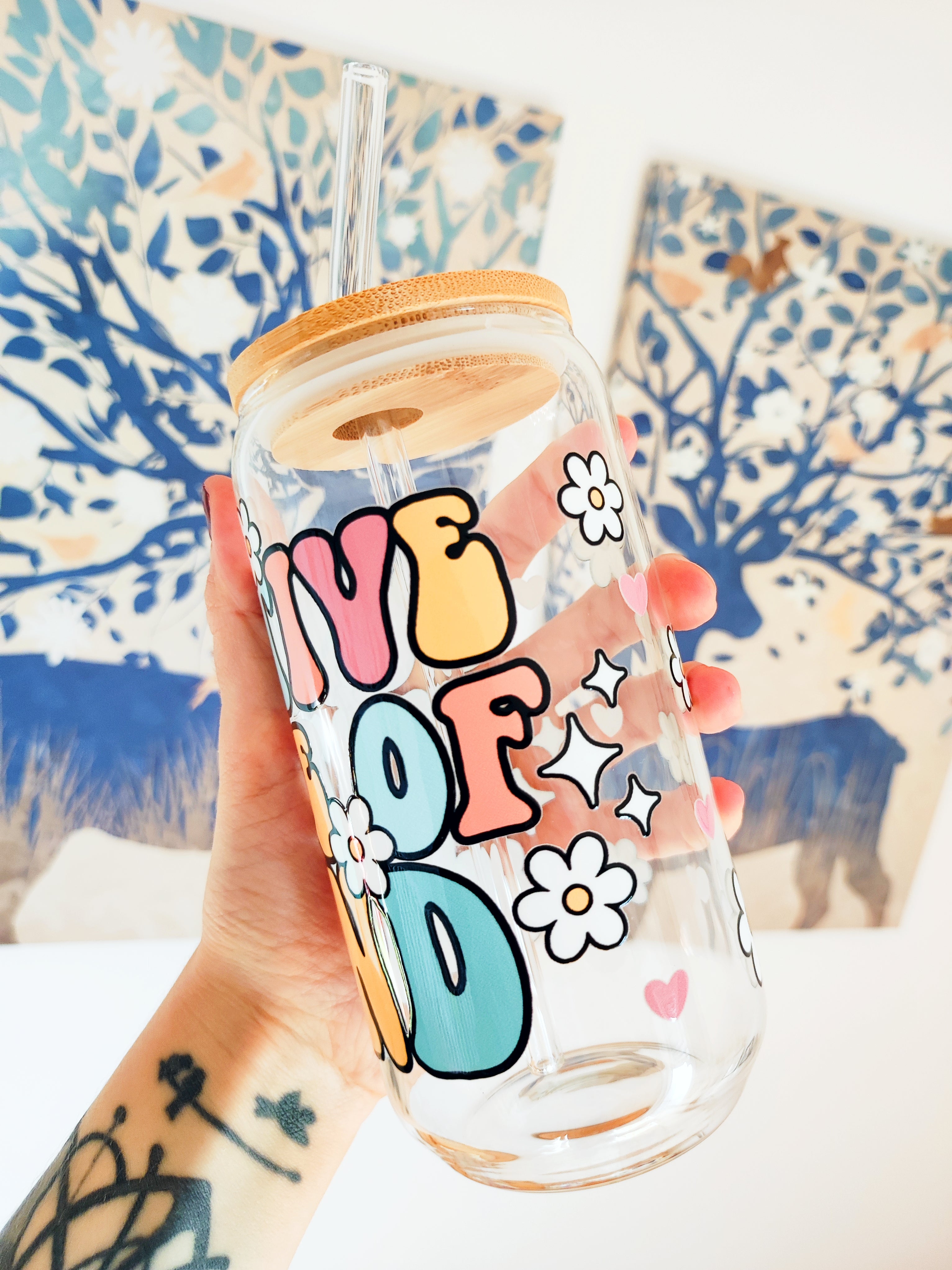 Kozarec z bambusovim pokrovom 500ml - Positive state of mind