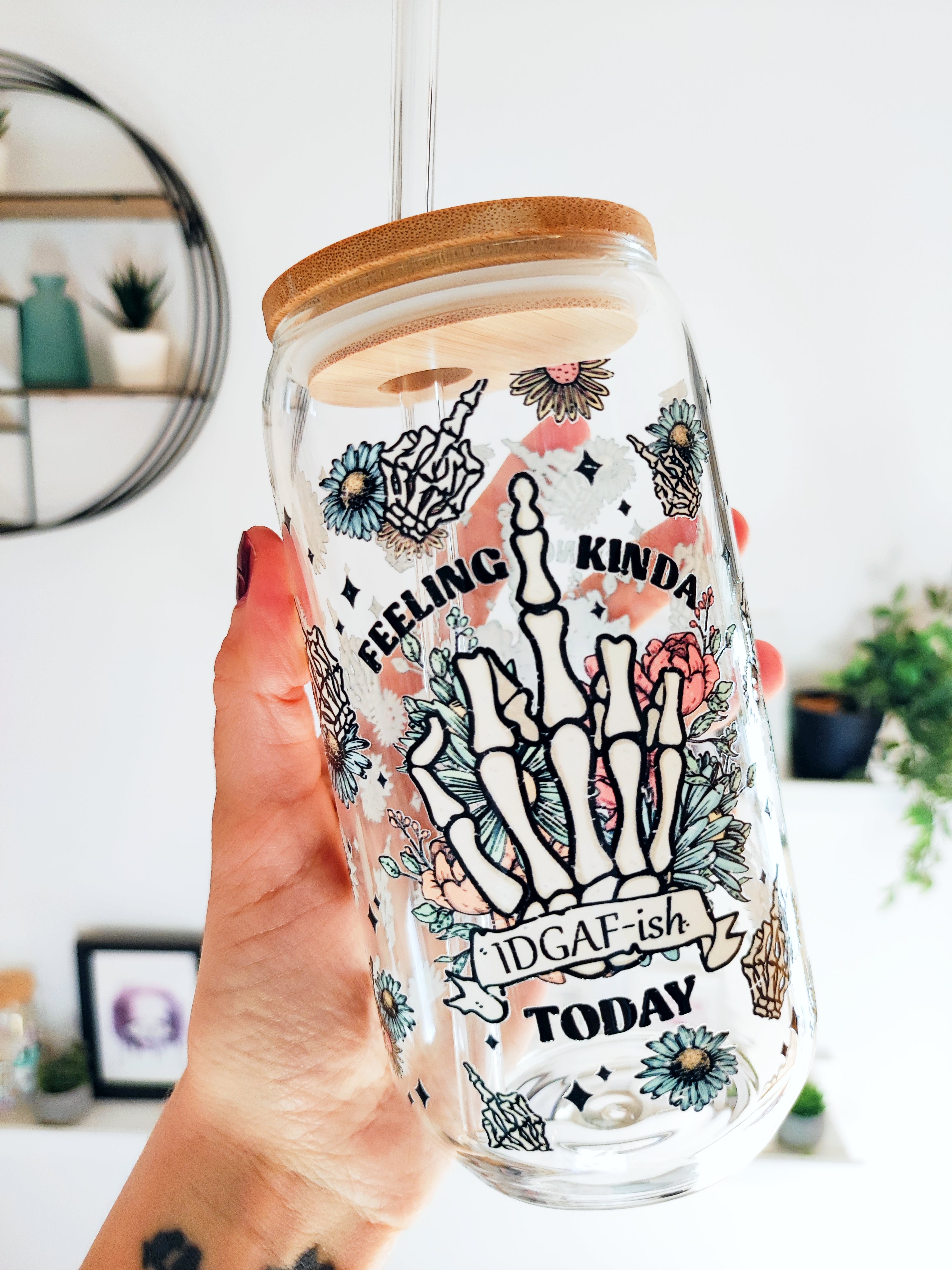 Jar with bamboo lid 500ml - Feeling kinda IDGAF-ish today