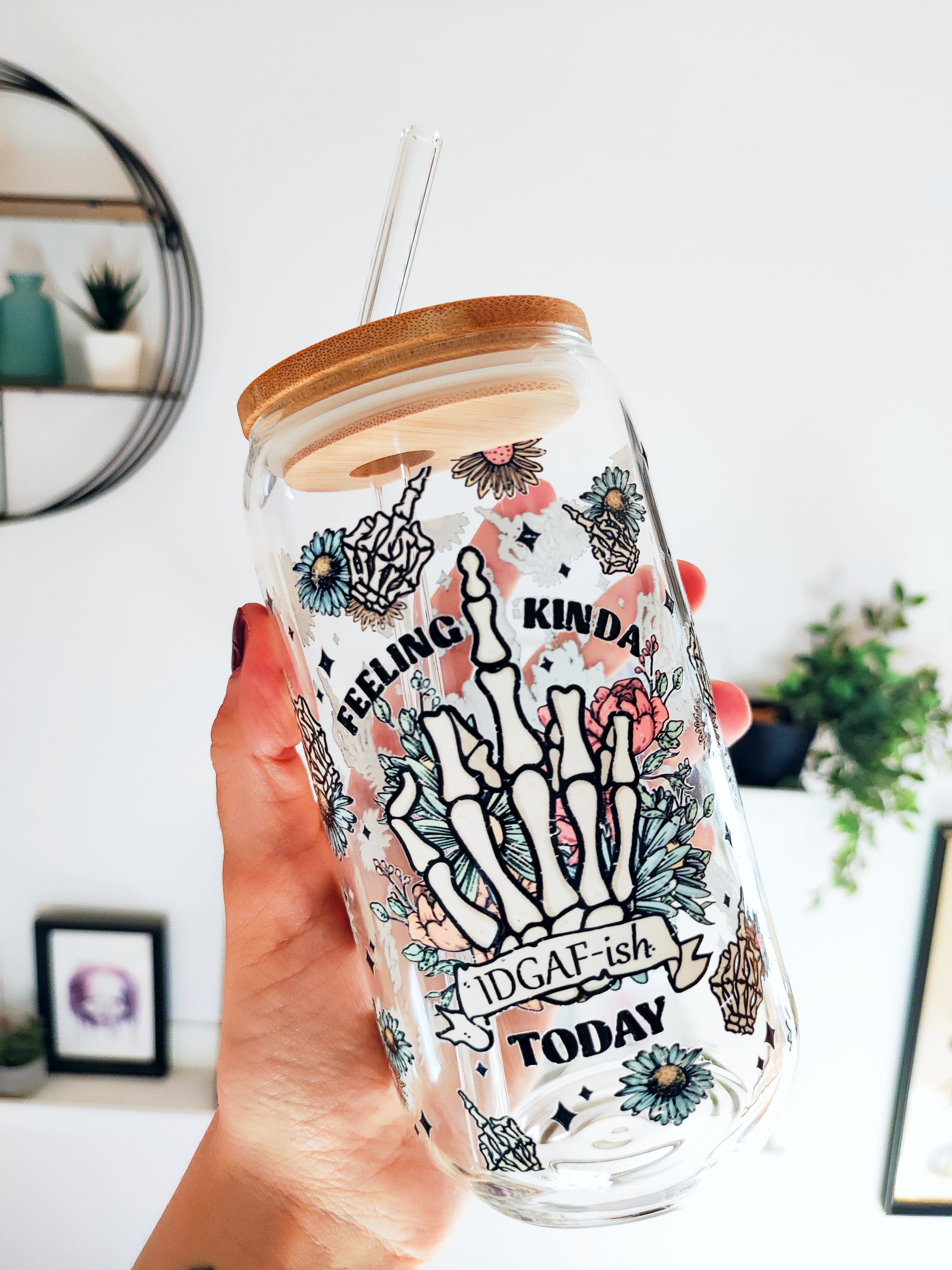 Jar with bamboo lid 500ml - Feeling kinda IDGAF-ish today