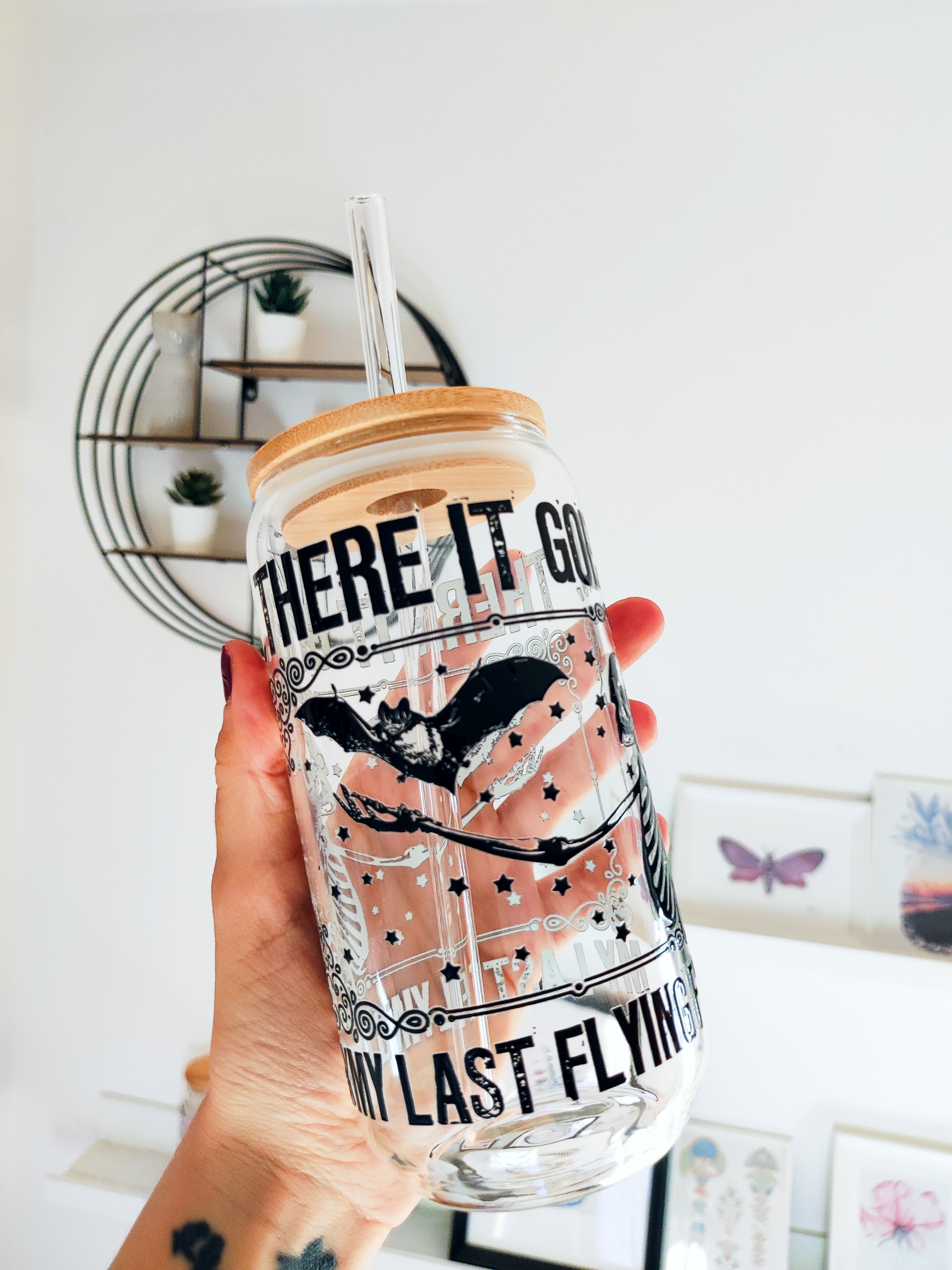 Kozarec z bambusovim pokrovom 500ml - There it goes my last flying f