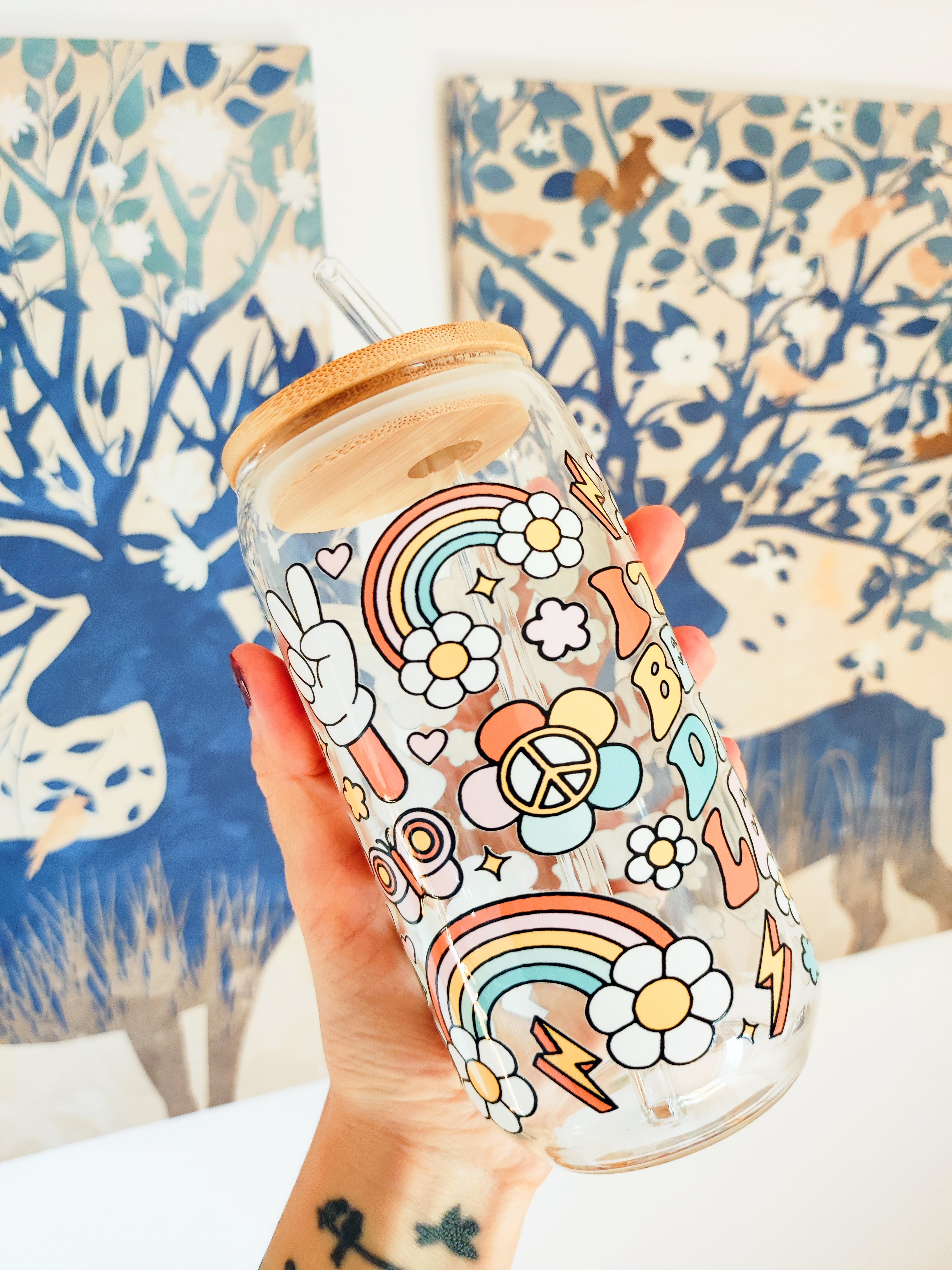 Jar with bamboo lid 500ml - It's a beautiful day for learning