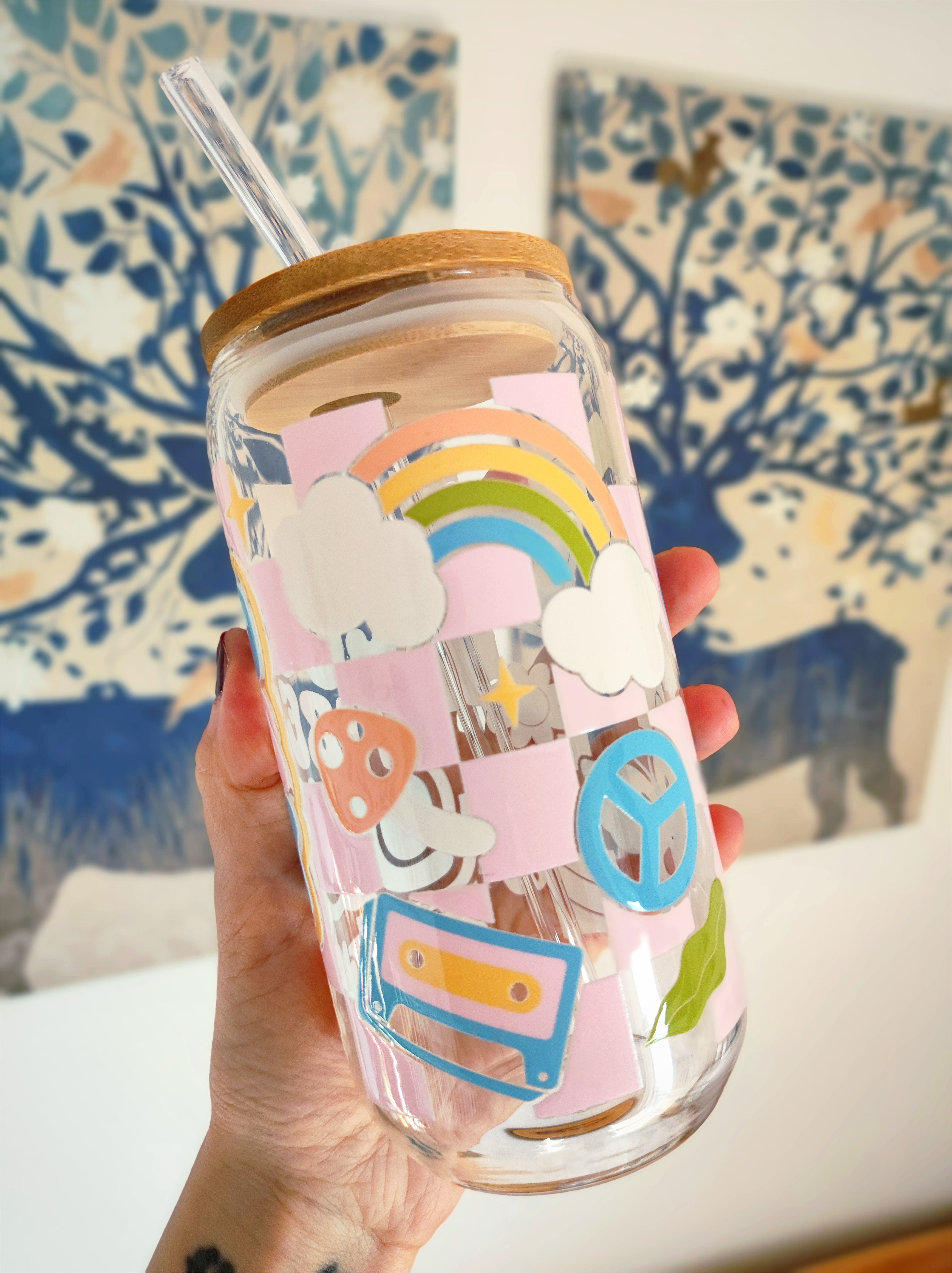 Jar with bamboo lid 500ml - Good vibes only