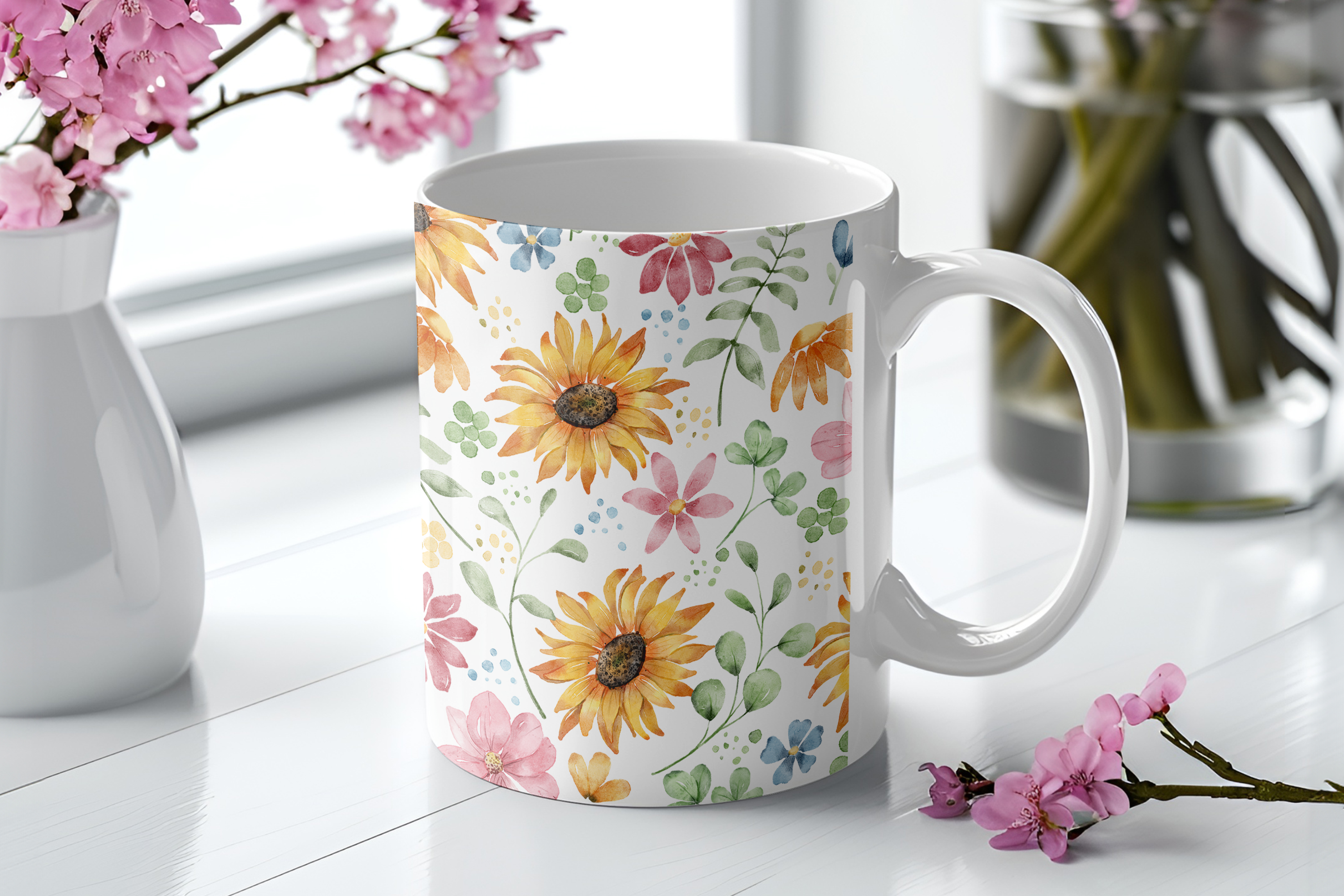 Ceramic cup - Sunflowers