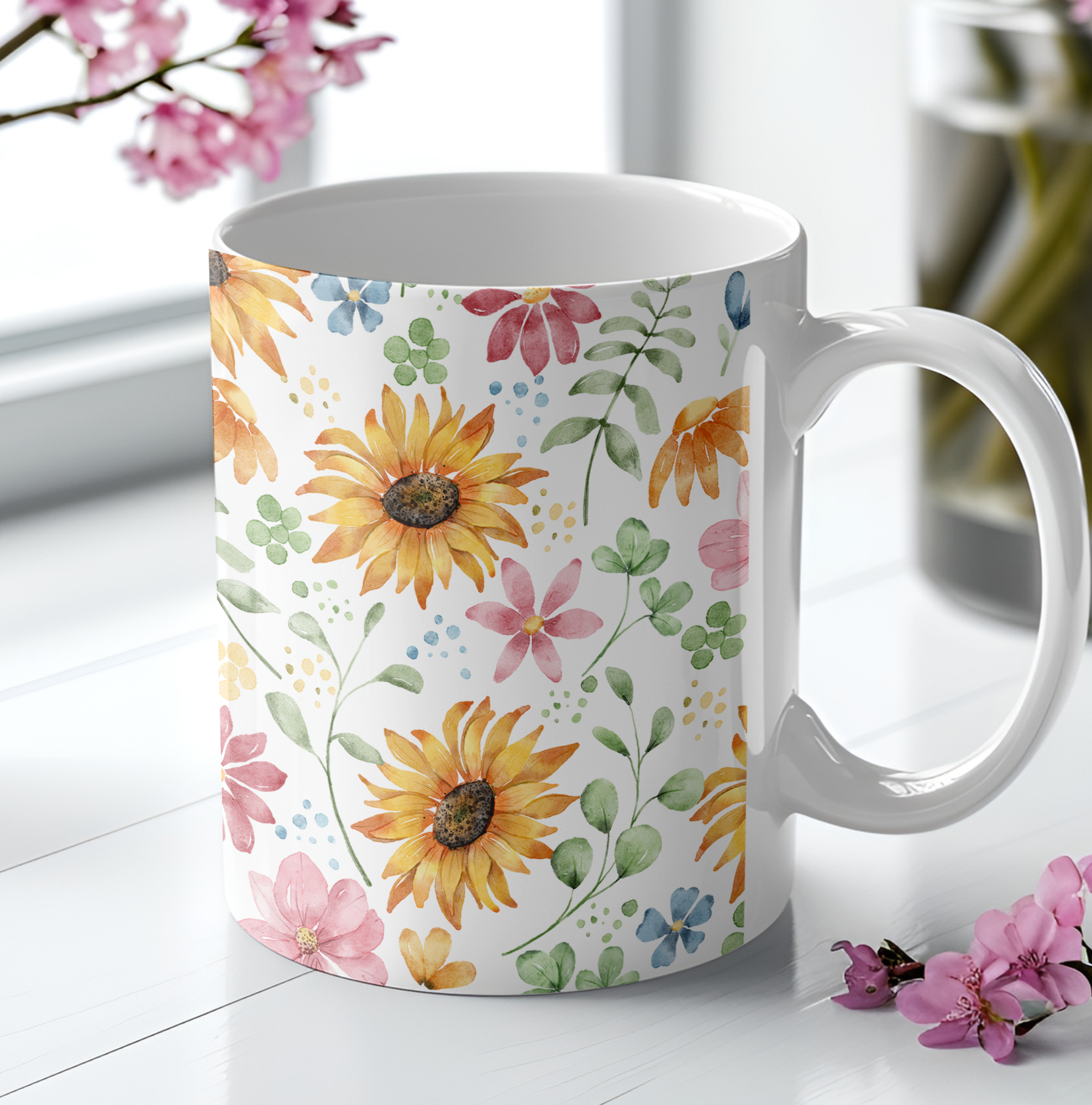 Ceramic cup - Sunflowers
