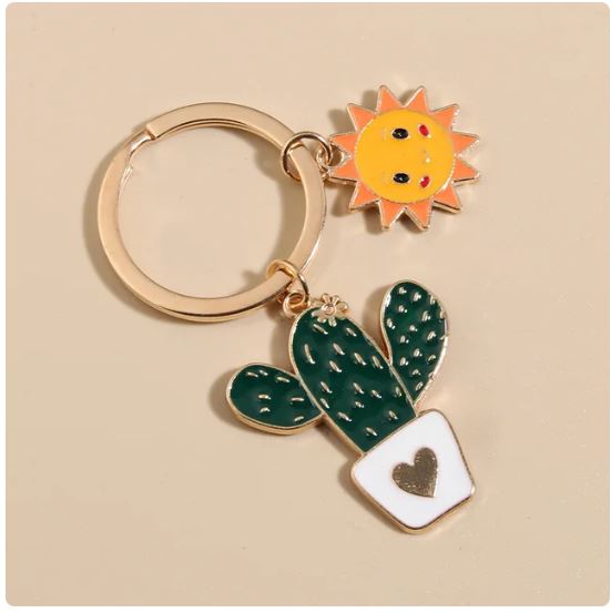 Keychain - cactus heart