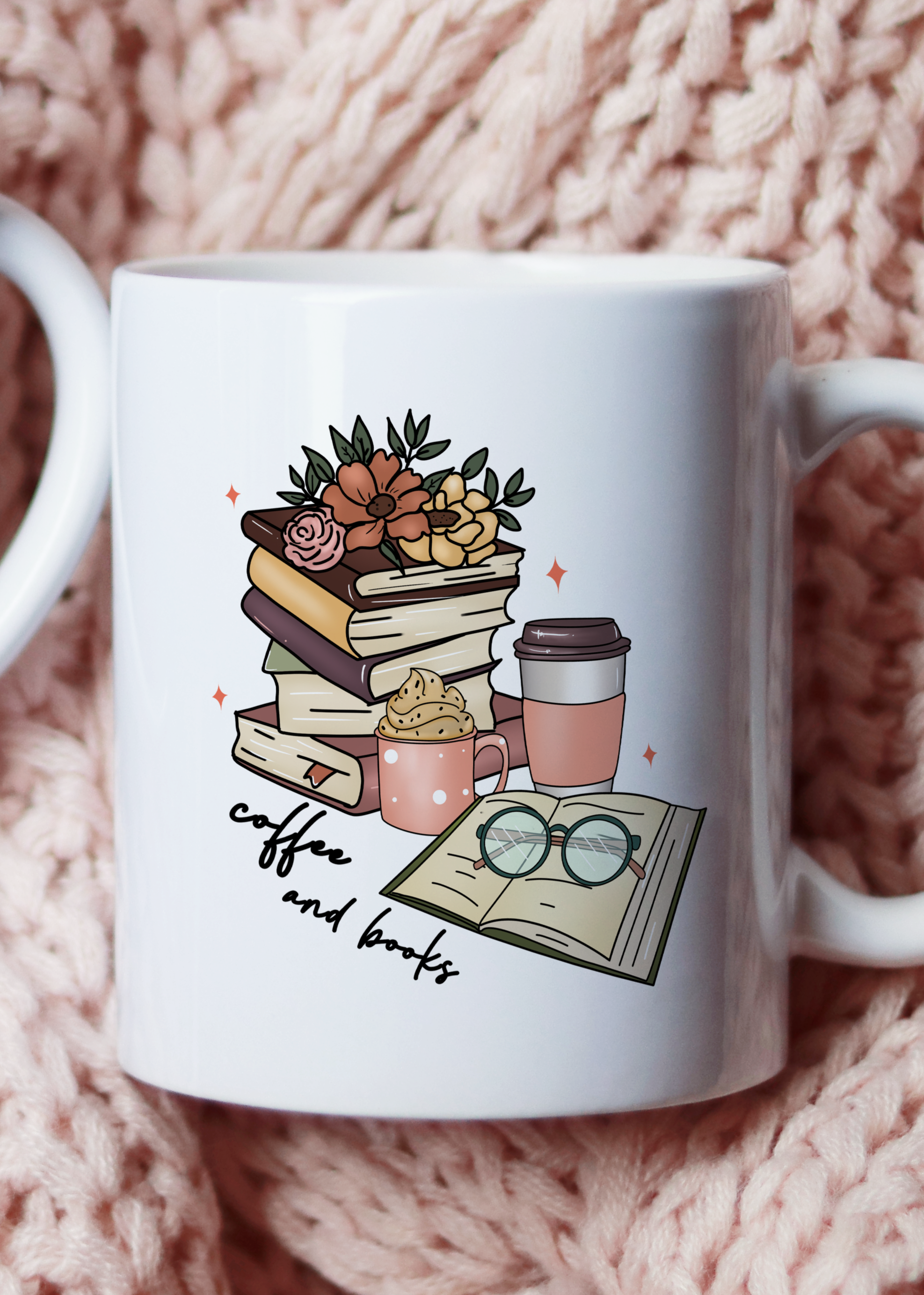 Ceramic mug - Coffee and books