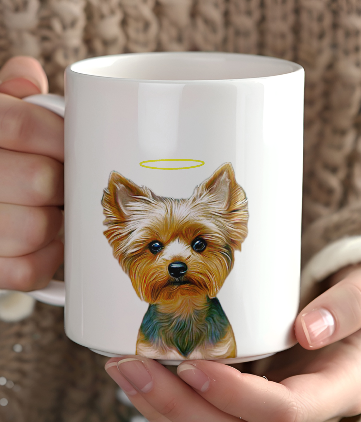 Personalized mug - Portrait of a pet (little angels)