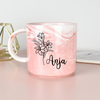 Personalized Marble Mug - Flowers with Meaning and Name