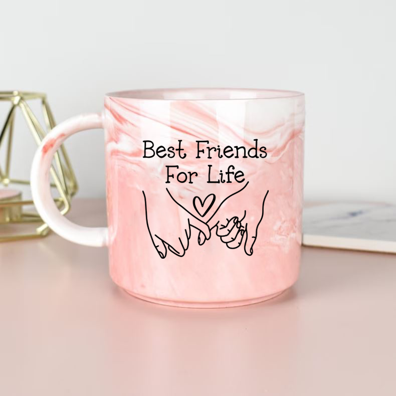 Personalized marble mug - Best friends for life