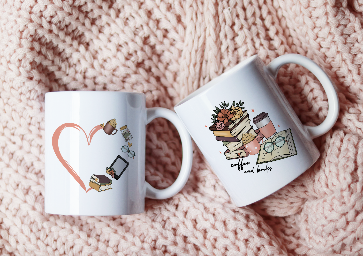 Ceramic mug - Coffee and books
