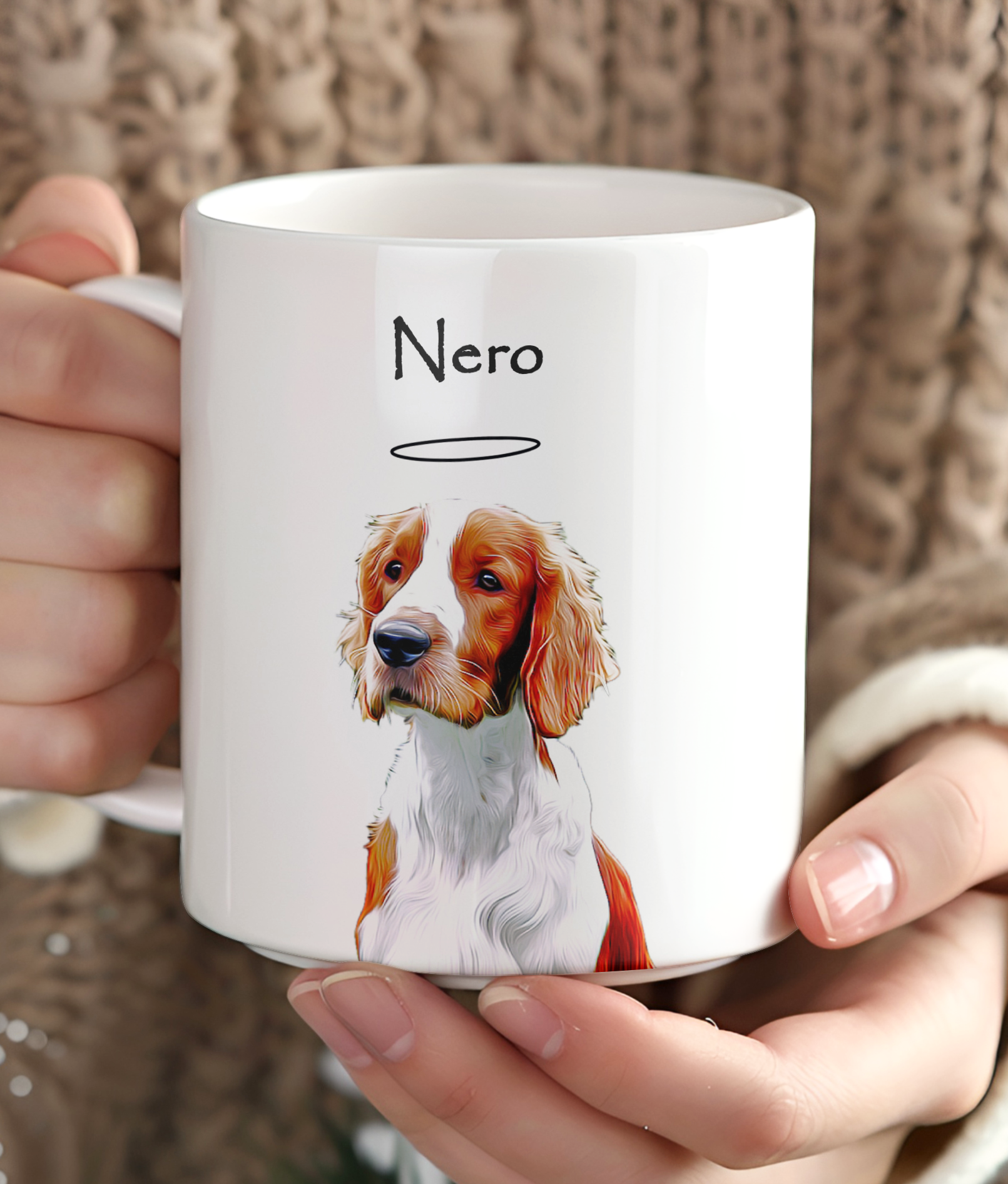 Personalized mug - Portrait of a pet (little angels)