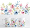 Ceramic mug - Watercolor pastel roses